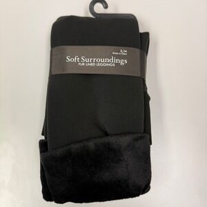 NWT Soft Surroundings Fur Lined Leggings Dark Olive S/M Heavenly Soft